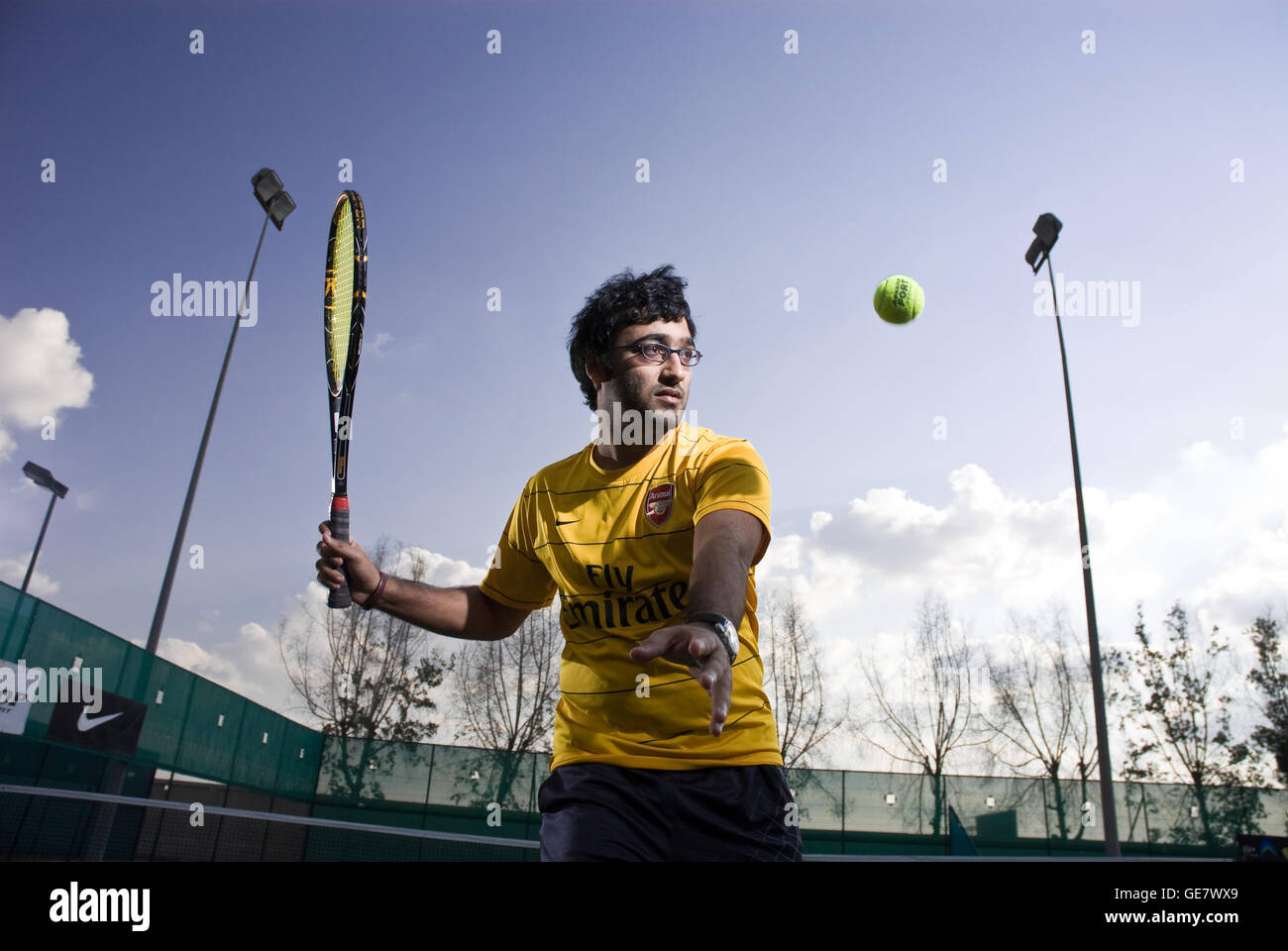 Omar Behroozian, internationally ranked tennis player for the UAE poses