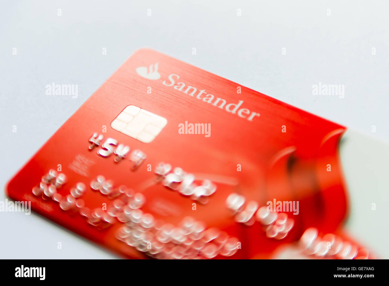Santander bank card detail Stock Photo - Alamy
