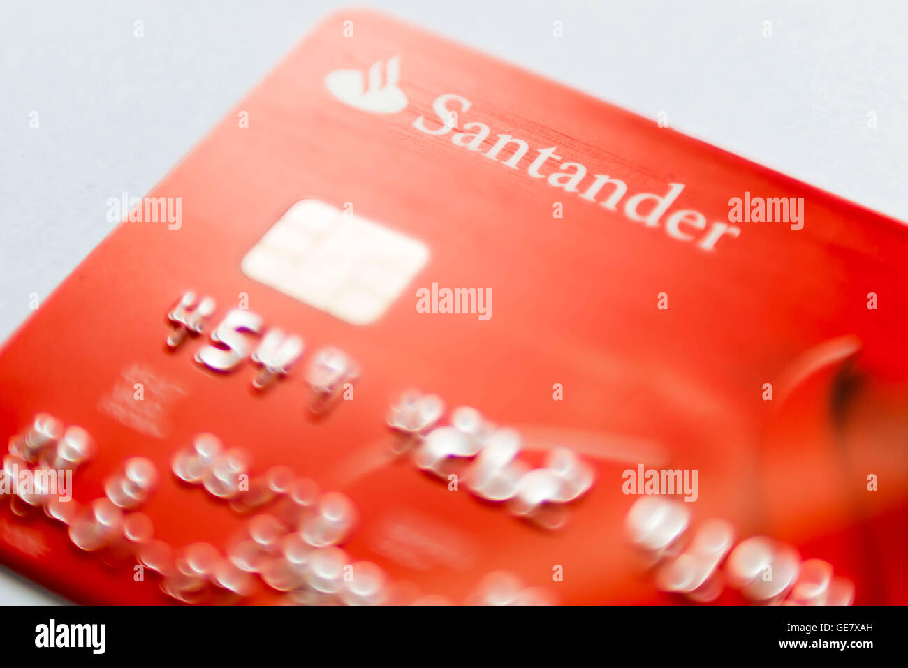 Santander bank card detail Stock Photo
