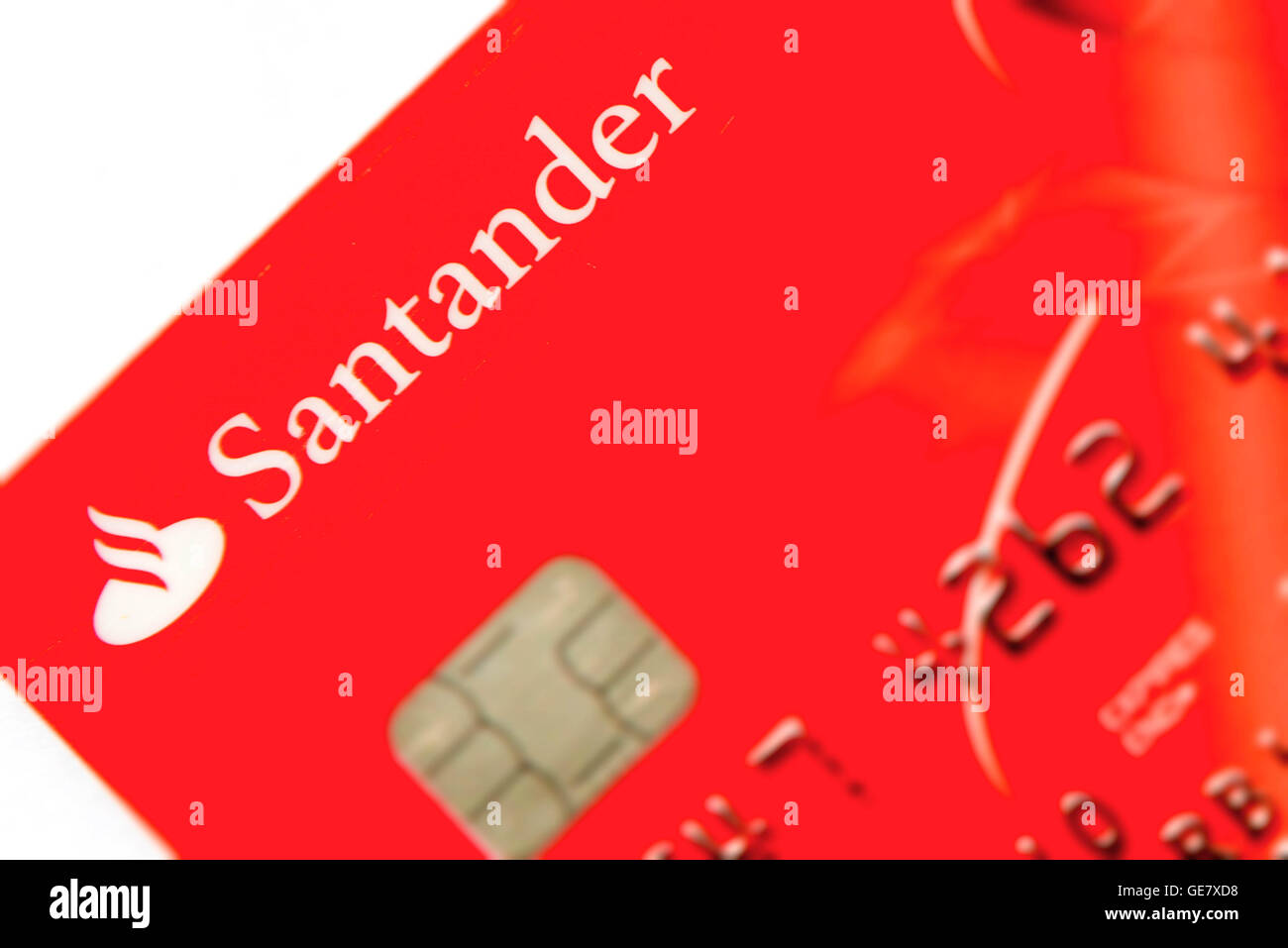 Santander bank card detail Stock Photo