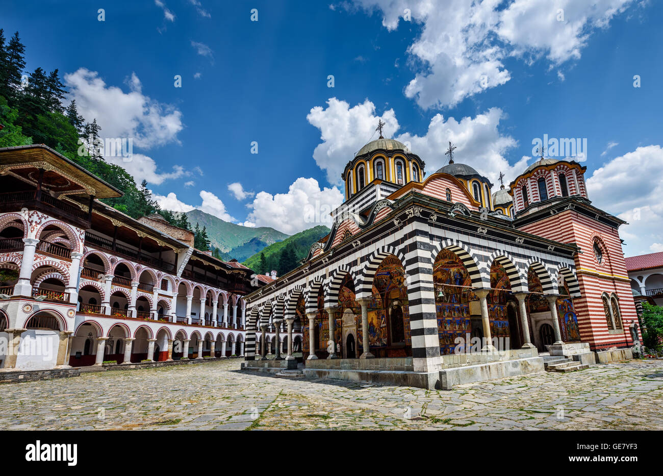 Rila monastery, a famous monastery in Bulgaria. Stock Photo
