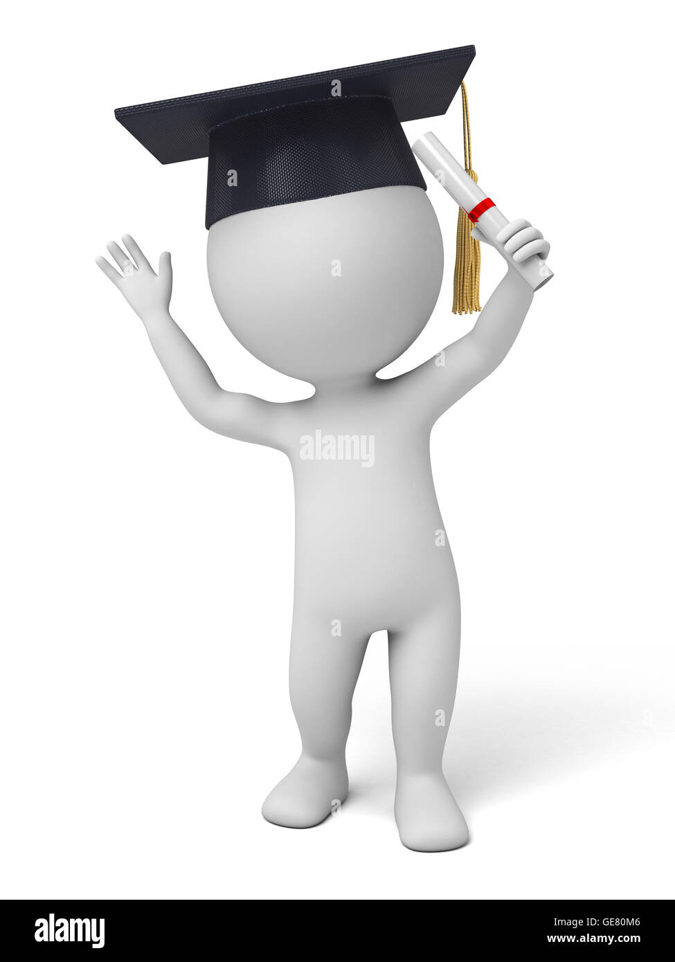 The 3d guy graduated from school Stock Photo