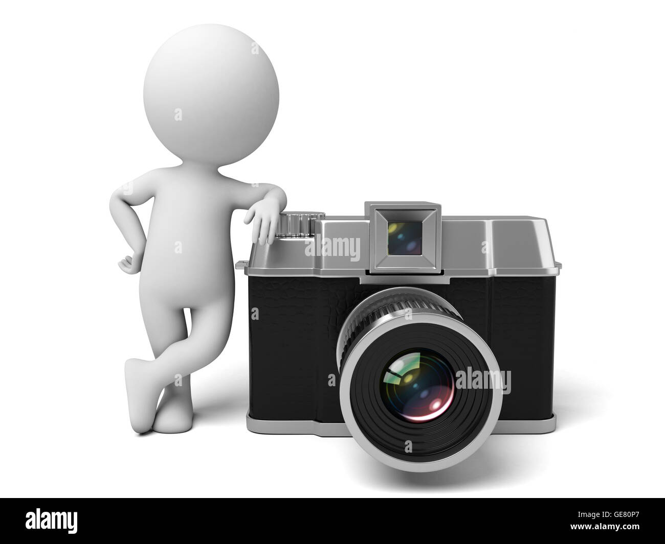 The 3d guy and a camera Stock Photo