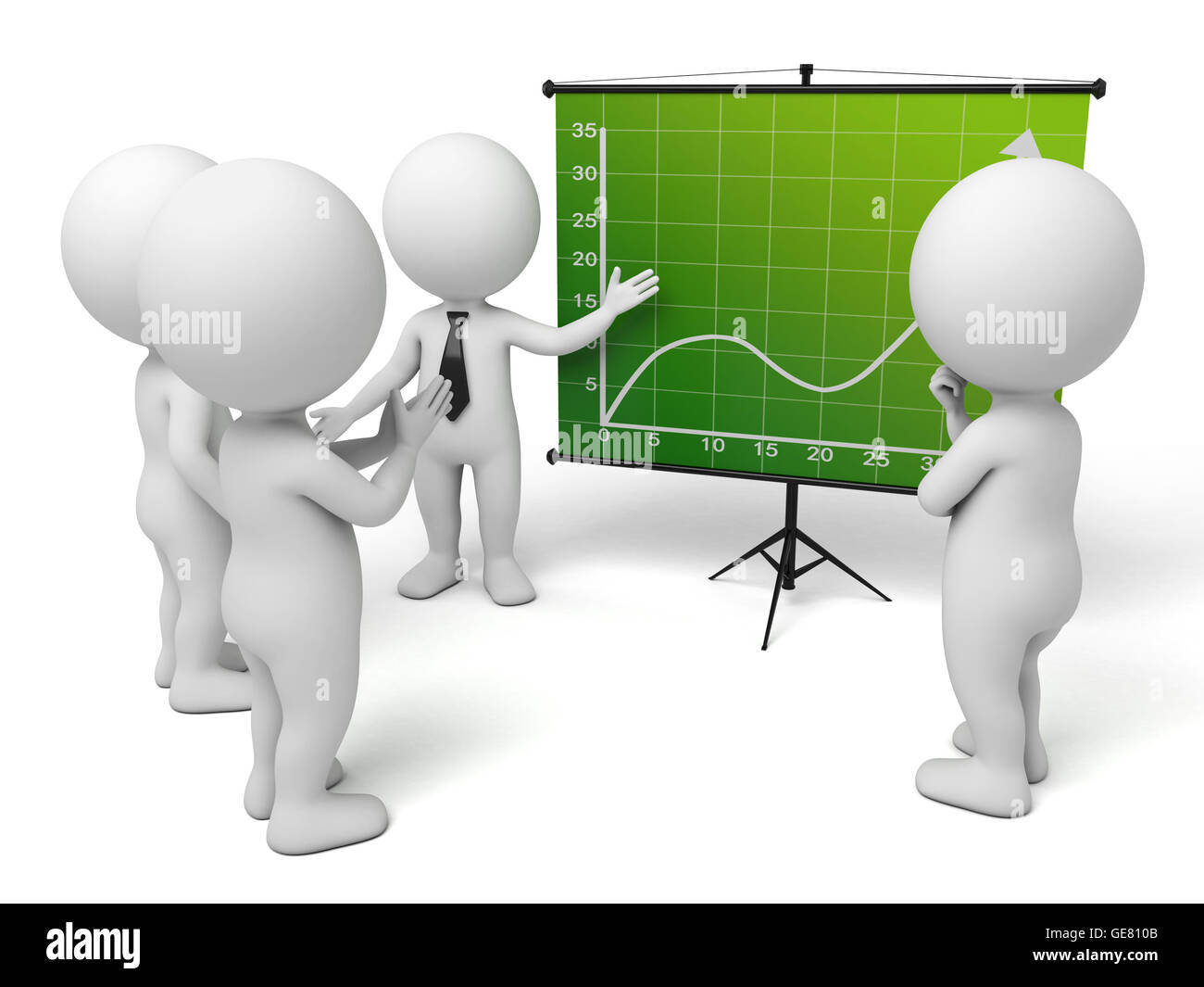 The 3d people are talking about a up trend curve Stock Photo