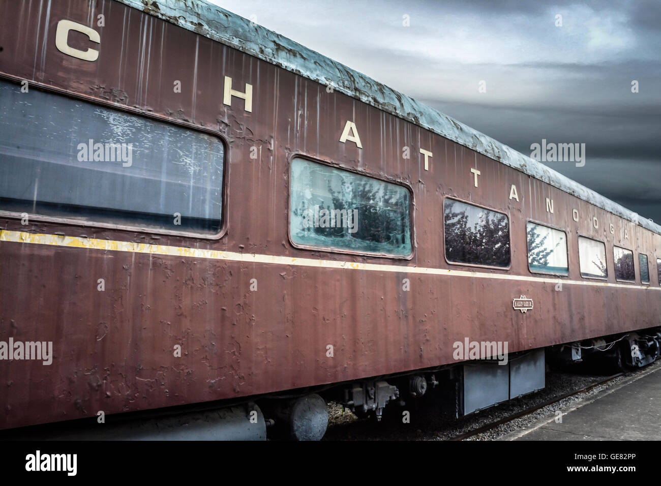 A Vintage Passenger Train Car Converted To Guests Rooms Sits On The Stock Photo Alamy