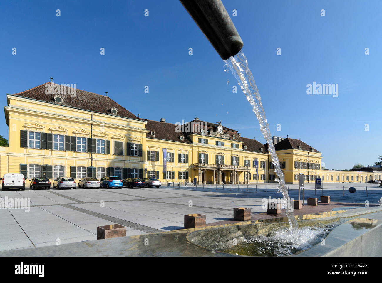 Laxenburg: square Schlossplatz, palace Blauer Hof, Austria, Niederösterreich, Lower Austria, Wienerwald, Vienna Woods Stock Photo
