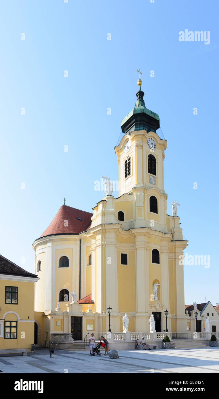 Laxenburg: square Schlossplatz, church, Austria, Niederösterreich, Lower Austria, Wienerwald, Vienna Woods Stock Photo