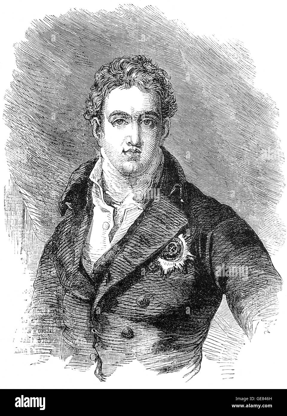 Robert Stewart, 2nd Marquess of Londonderry, (1769 – 1822), usually known as Lord Castlereagh,  an Anglo-Irish statesman. As Chief Secretary for Ireland, he was involved in putting down the Irish Rebellion of 1798 and was instrumental in securing the passage of the Irish Act of Union of 1800. From 1812, he became British Foreign Secretary, and was central to the management of the coalition that defeated Napoleon Stock Photo