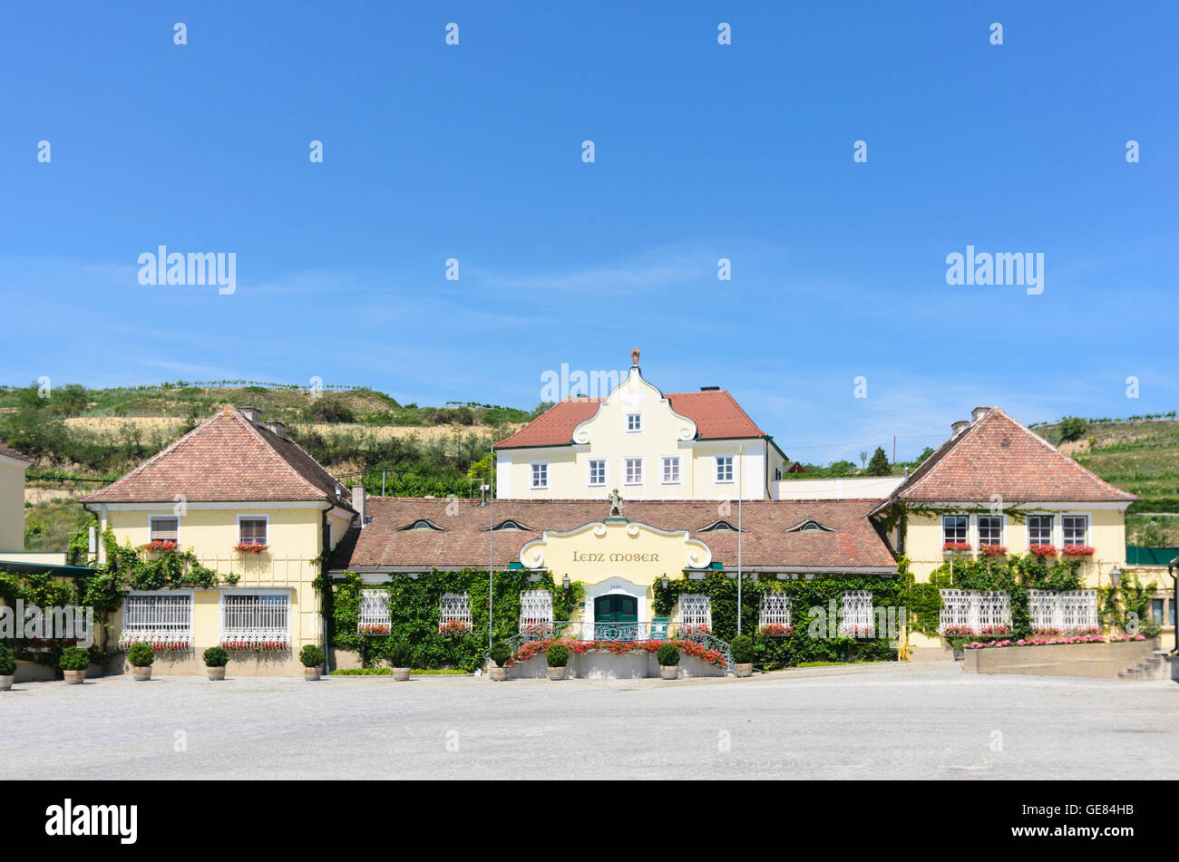 Rohrendorf bei Krems: winery Lenz Moser, wine-growing estate, Austria, Niederösterreich, Lower Austria, Donau Stock Photo