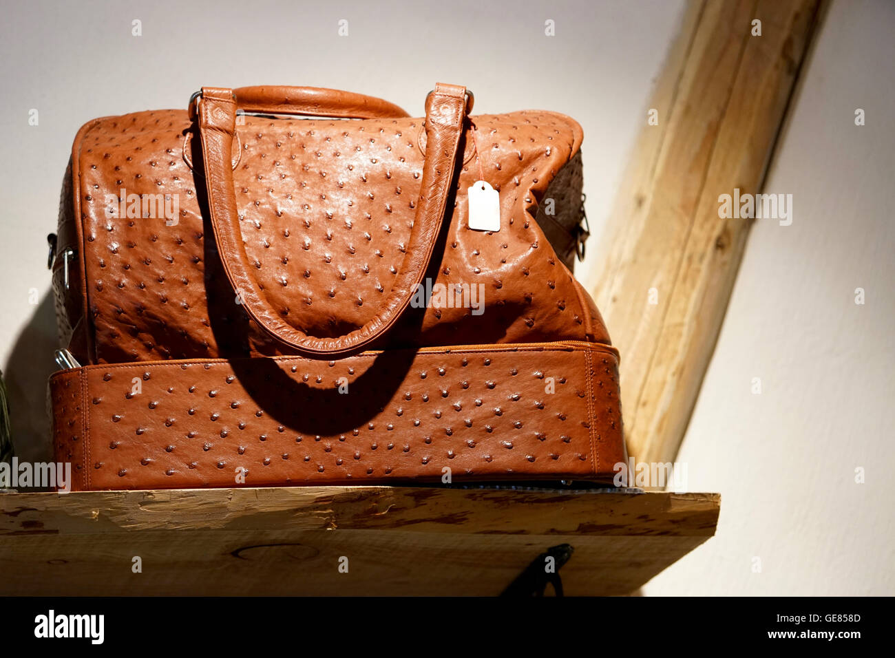 closeup of an orange bag made of ostrich leather Stock Photo - Alamy