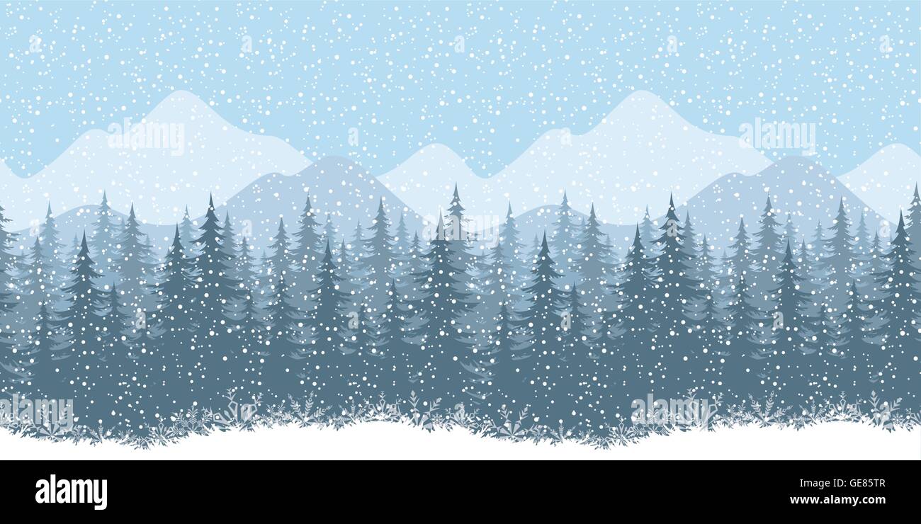 Siberia landscape trees Stock Vector Images - Alamy