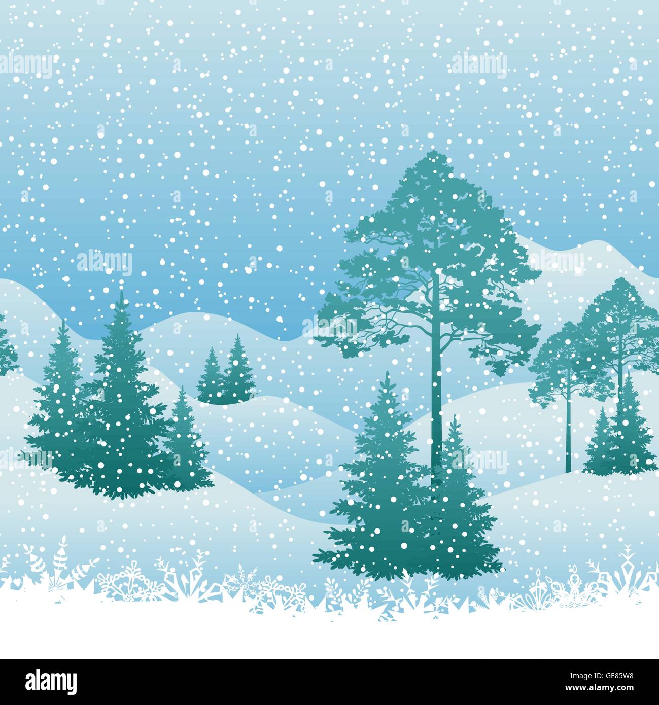 Seamless Christmas Landscape Stock Vector Image & Art - Alamy