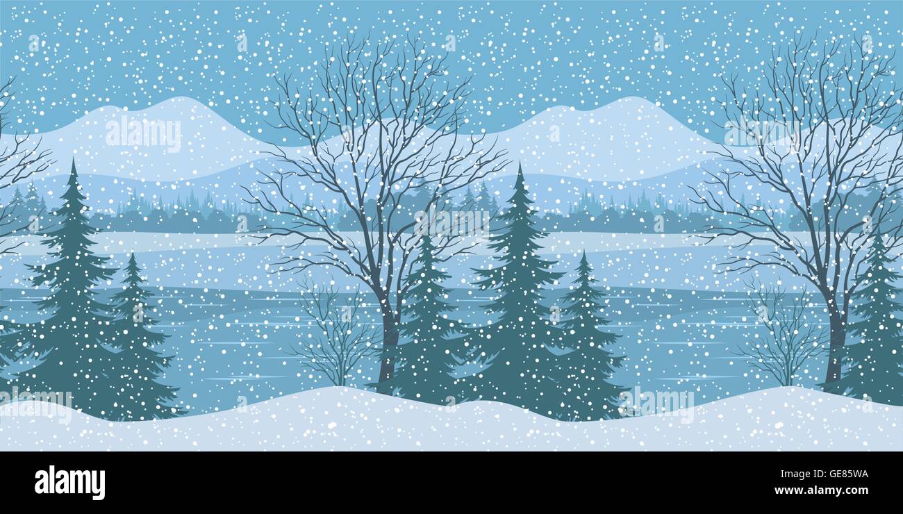 Seamless Christmas Landscape Stock Vector Image & Art - Alamy