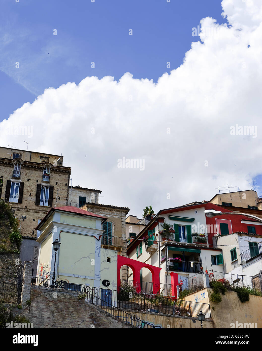 Chieti, Italy - 04 June 2016: District of Chieti with nobody in a sunny day at 04 June Stock Photo