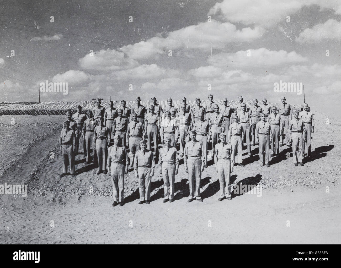 Vintage Photograph of Company A 850th Signal Corps, Camp Huckstep, Egypt, World War Two, 1944 Stock Photo