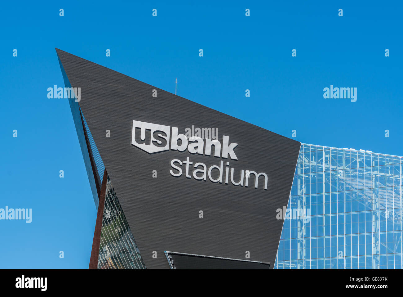 US Bank Stadium Sign Stock Photo