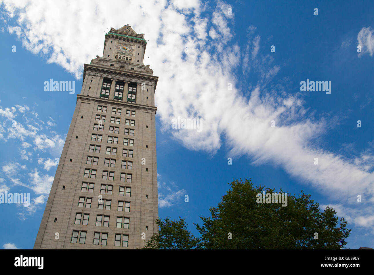Boston Custom House Tower in late evening, Boston, Massachusetts, USA