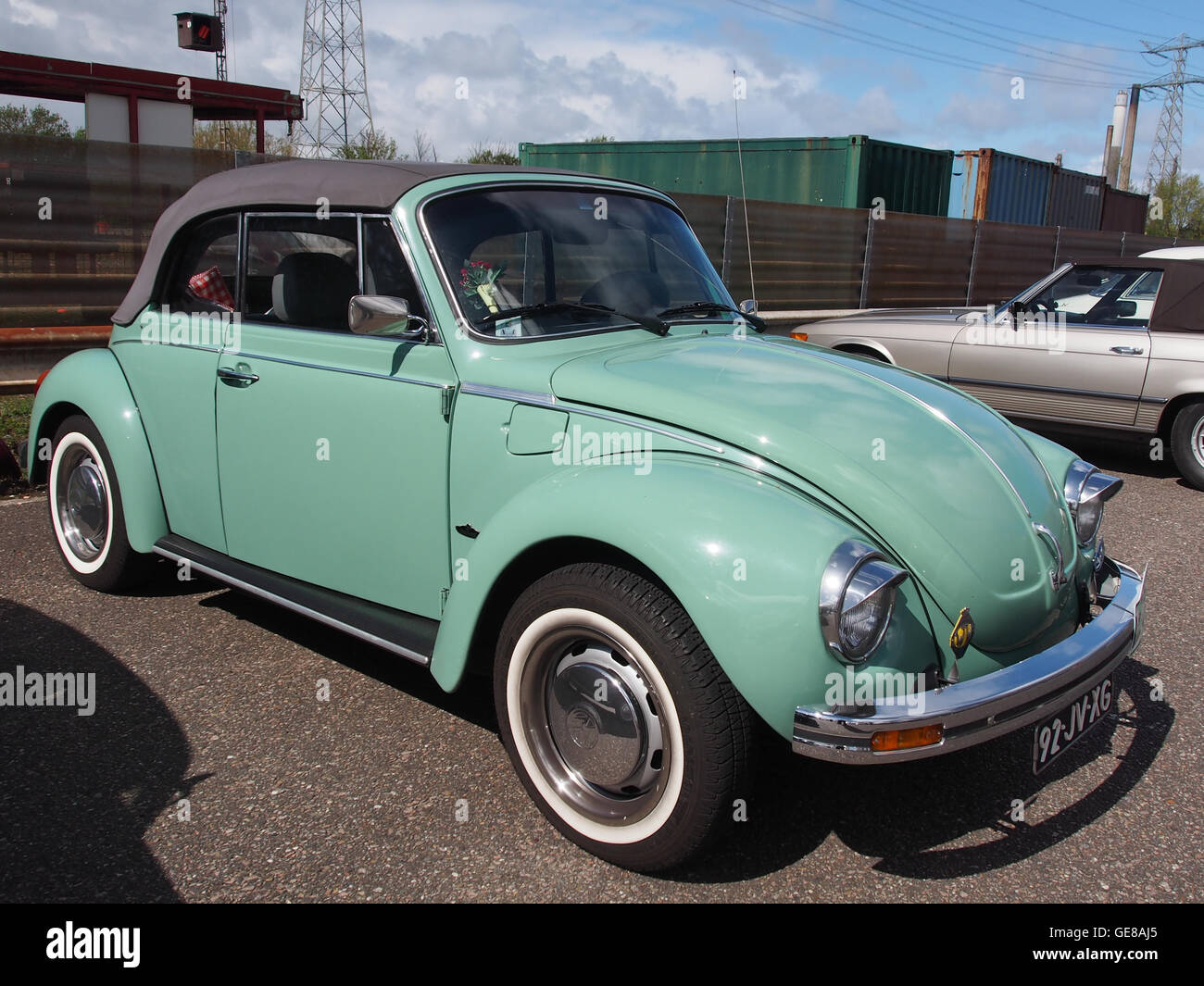 A 1978 mint green Volkswagen Beetle (VW Kever), owned by Aad Kortekaas ...