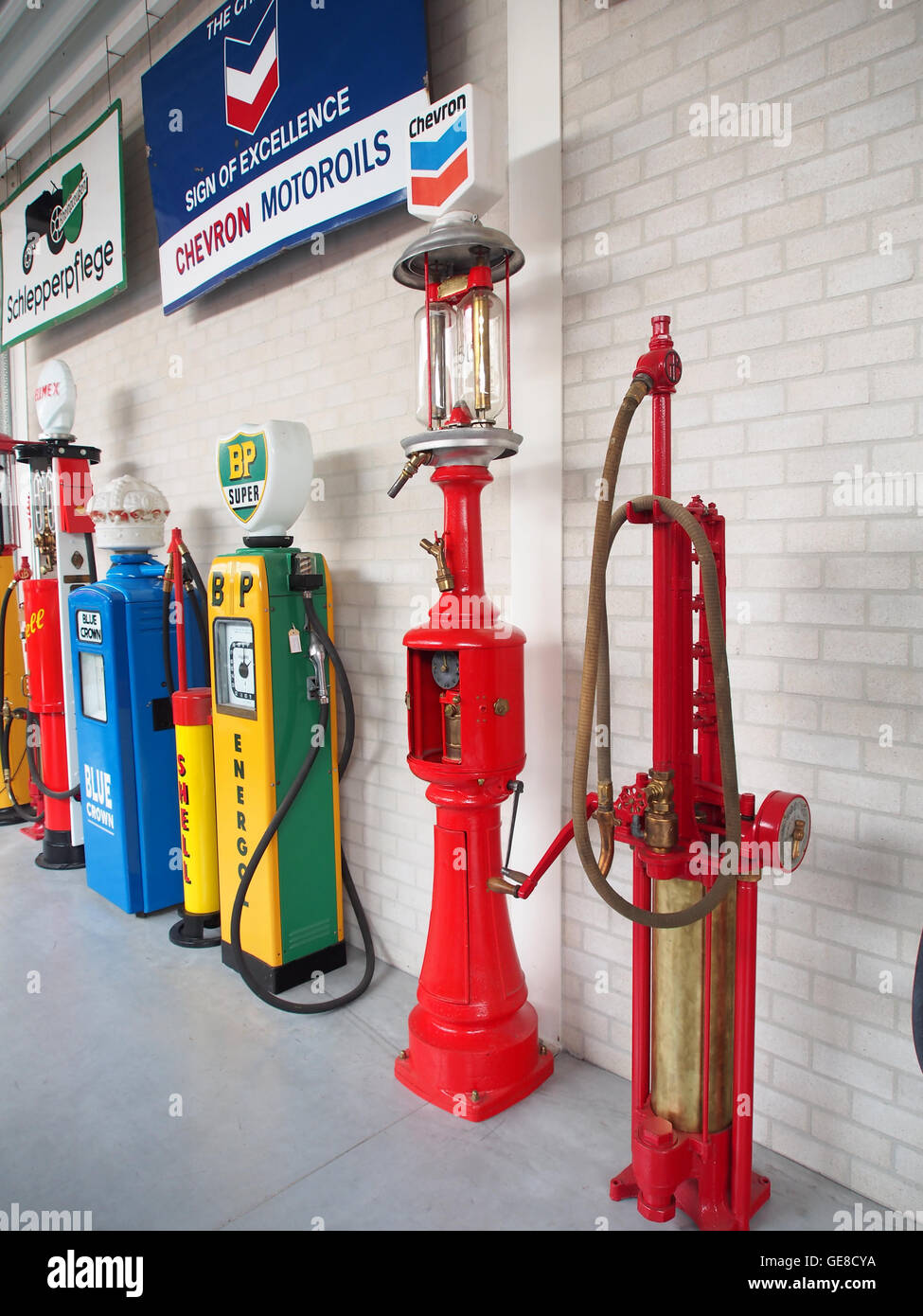 More old gaspumps at the museum Stock Photo