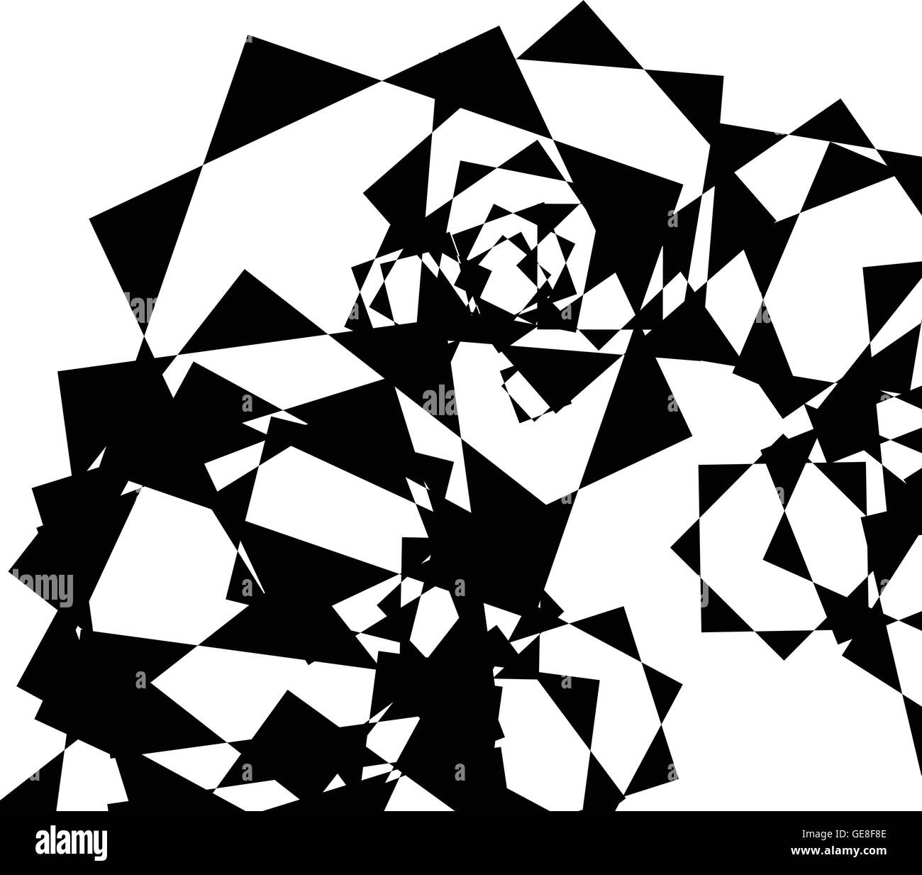 Edgy geometric random shapes. Artistic monochrome illustration Stock ...