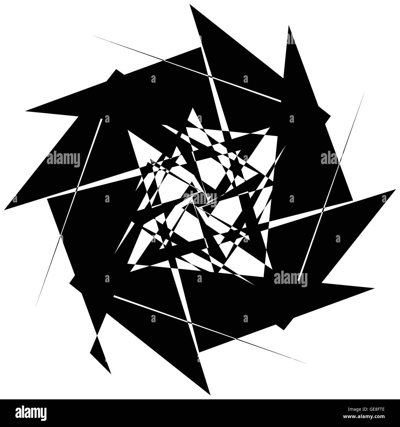 Edgy geometric element, random shape. Abstract monochrome illustration ...