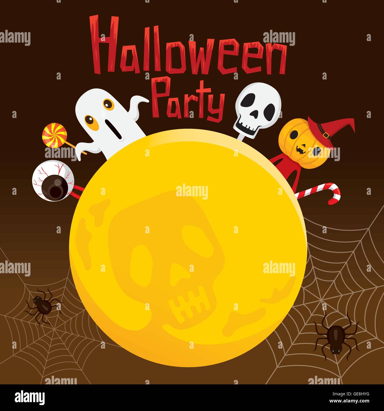 Halloween Ghost On Full Moon Mystery Holiday Culture October Stock Vector Image Art Alamy