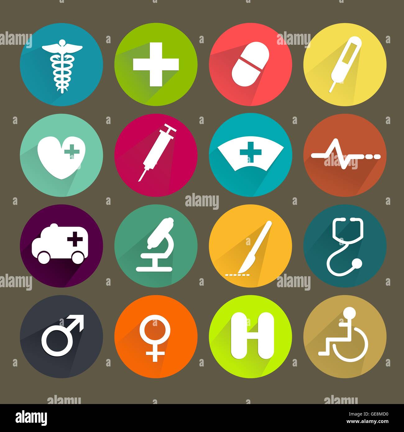 Flat medical icons set Stock Vector Image & Art - Alamy
