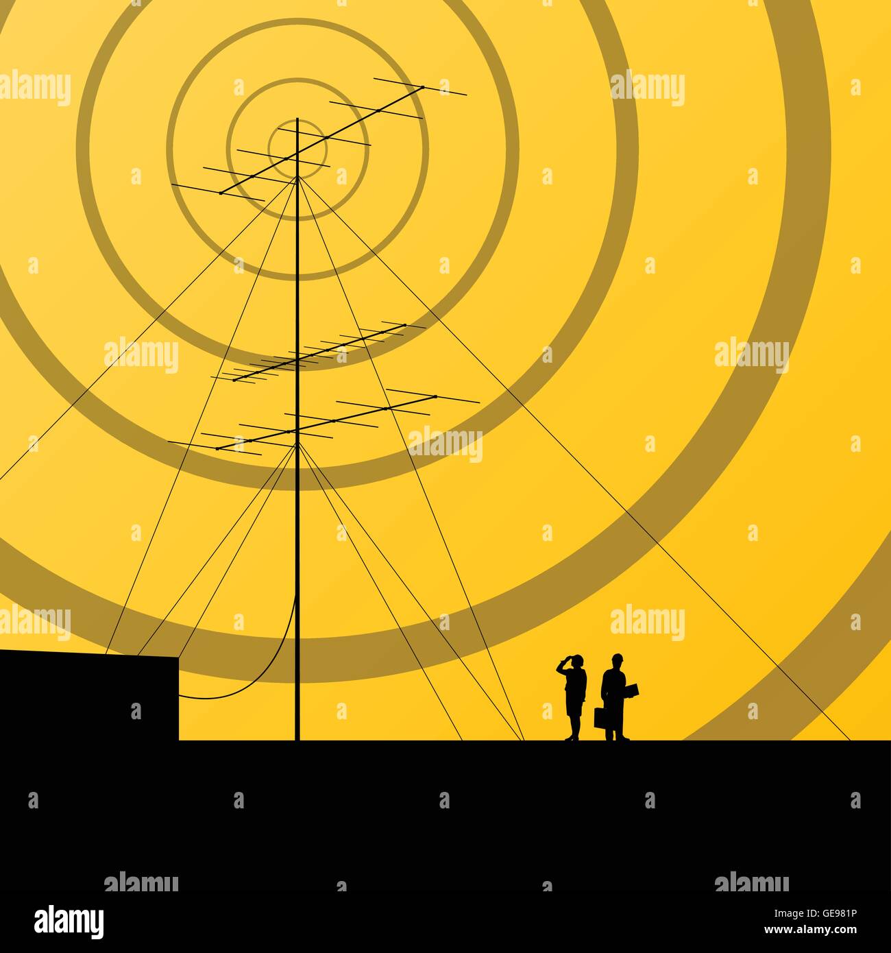radio tower or mobile phone base station concept