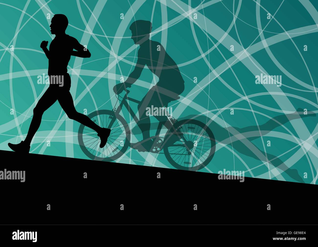 swimming and cycling duathlon