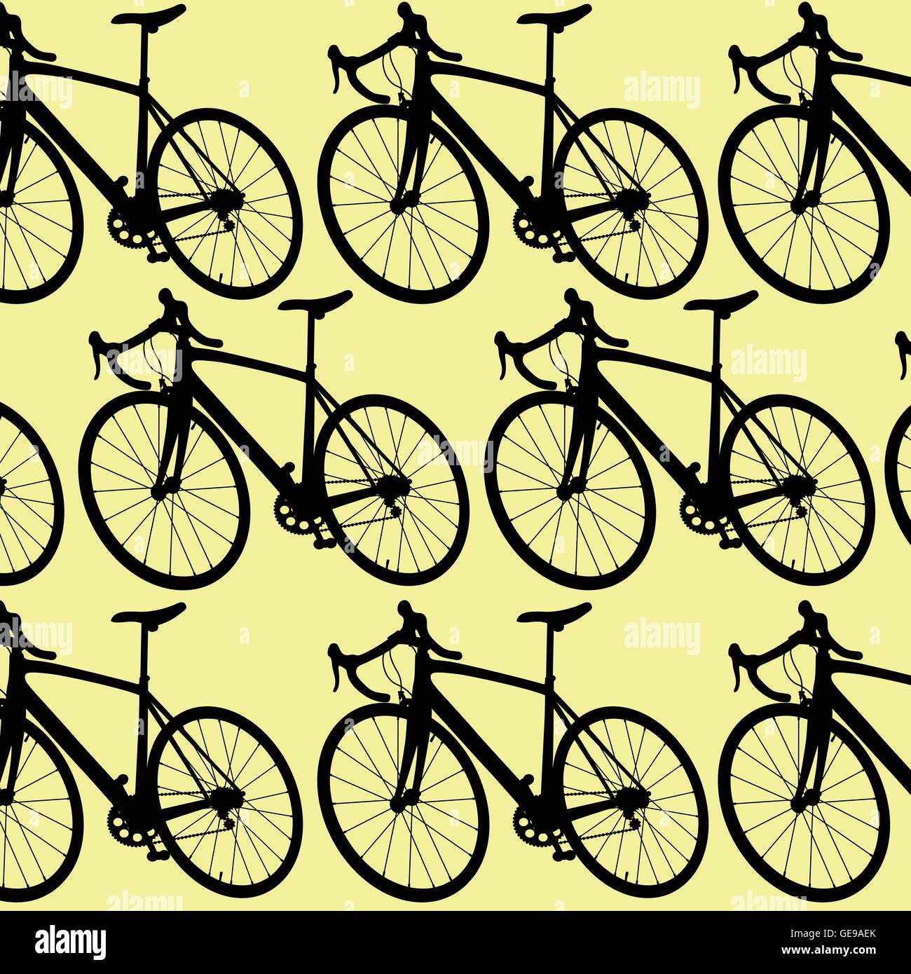 Bicycle vintage retro pattern background concept yellow illustration