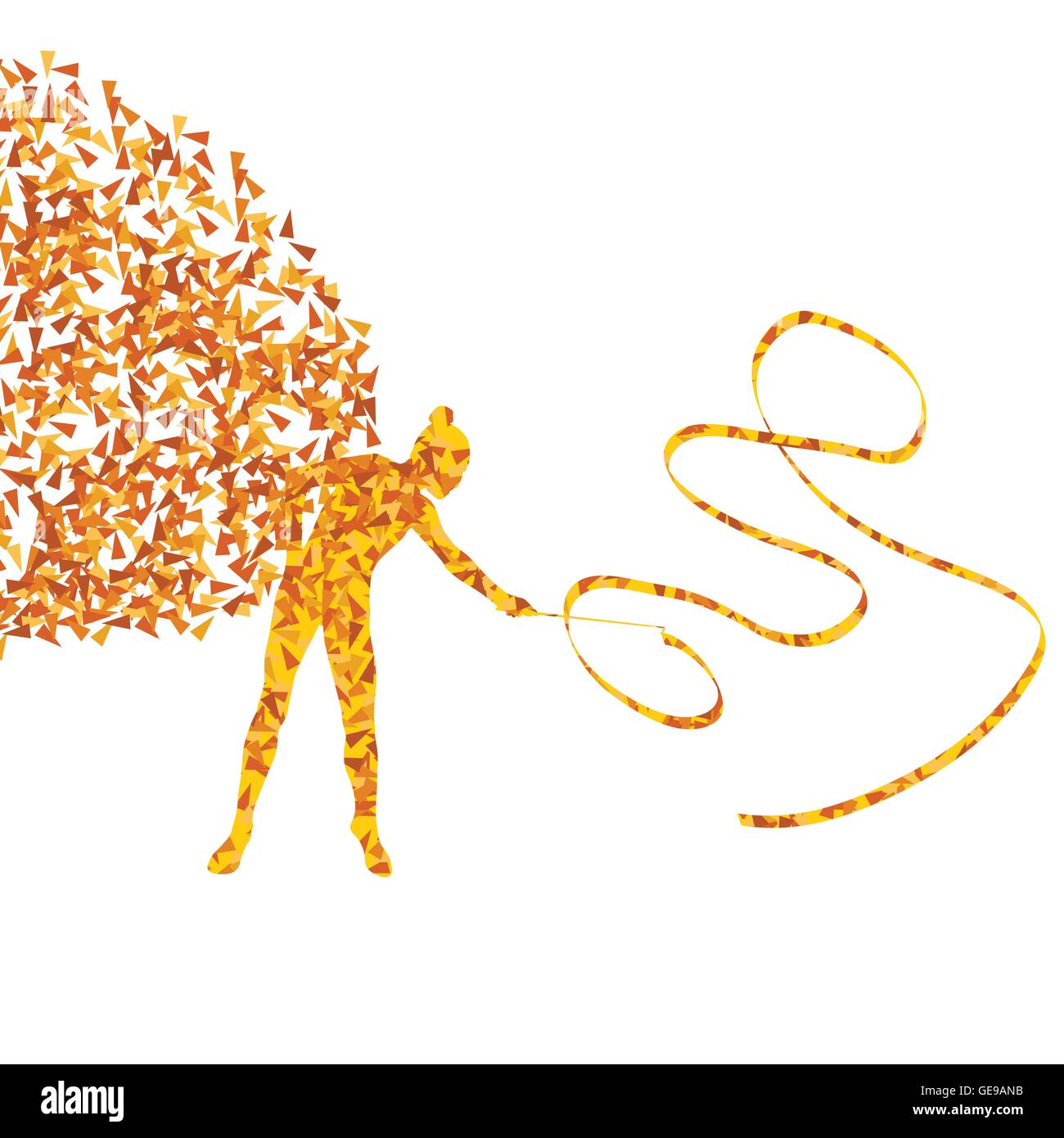 Art gymnastics with ribbon vector background concept for poster Stock