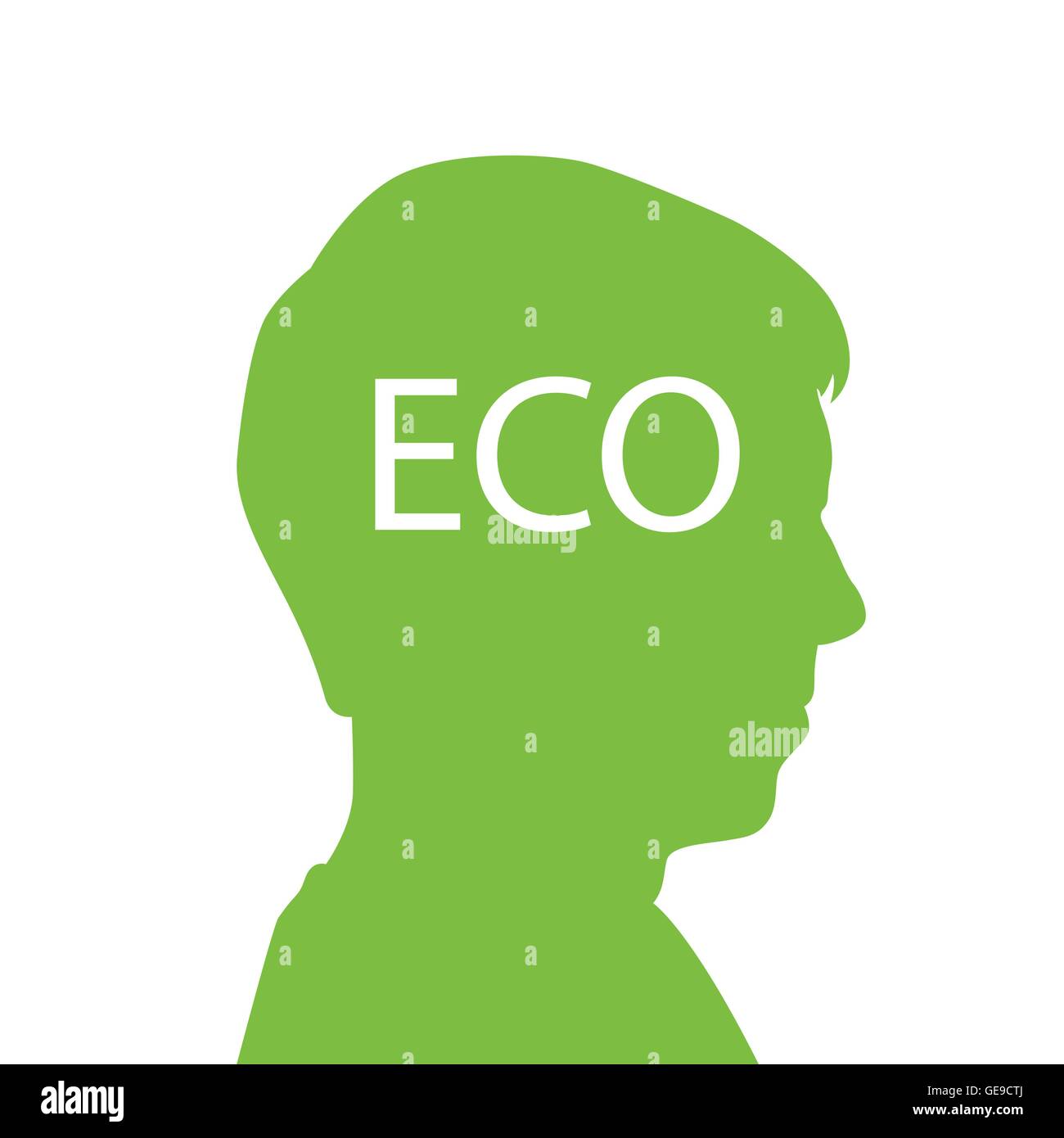 Man head green ecology concept background for poster Stock Vector