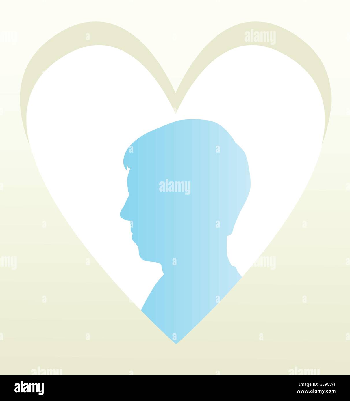 Man head in heart vector background concept for poster Stock Vector ...