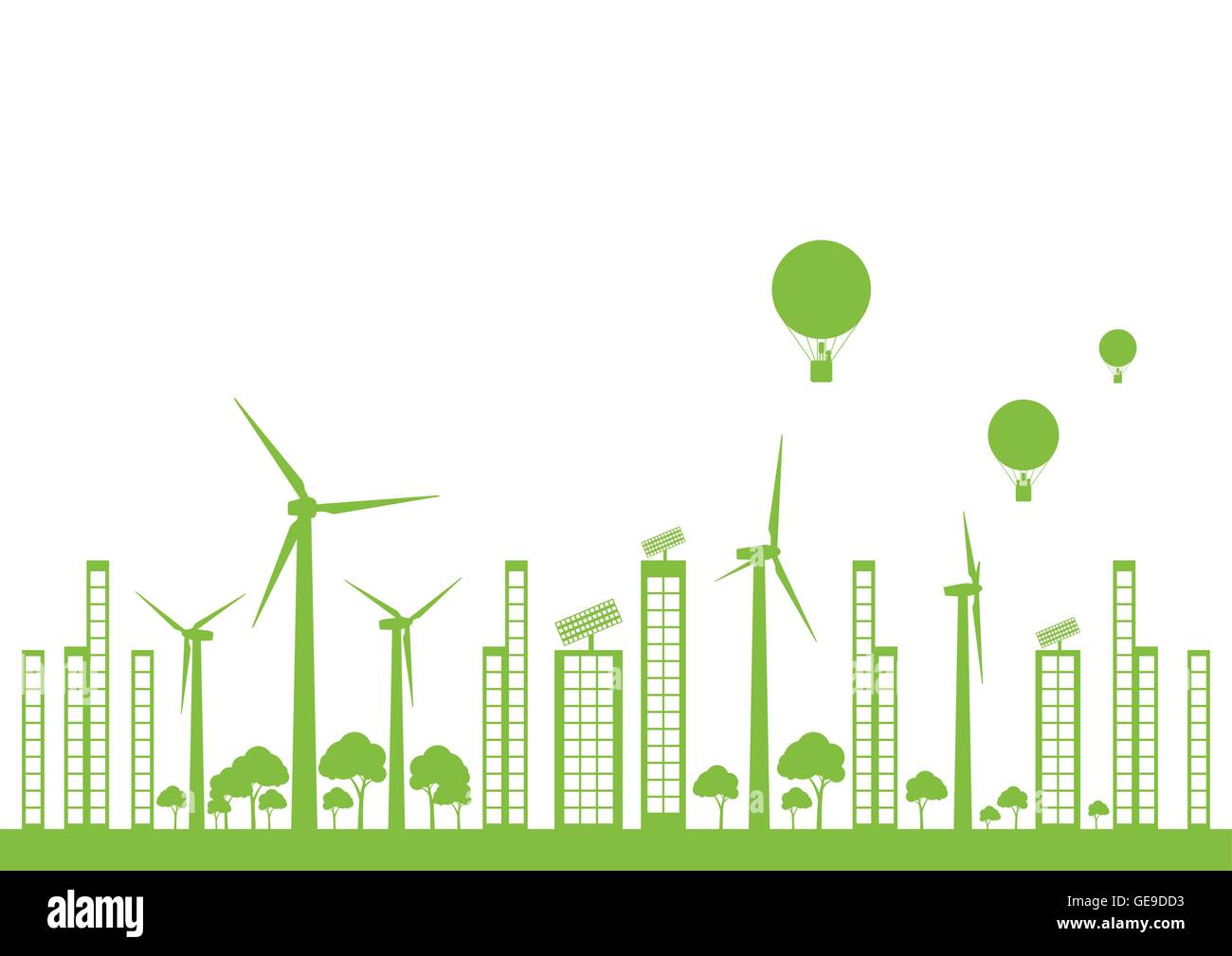 Green ecology city landscape vector background concept Stock Vector ...
