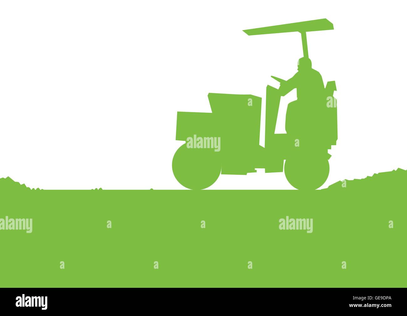 Road Construction machinery vector background illustration for poster ...