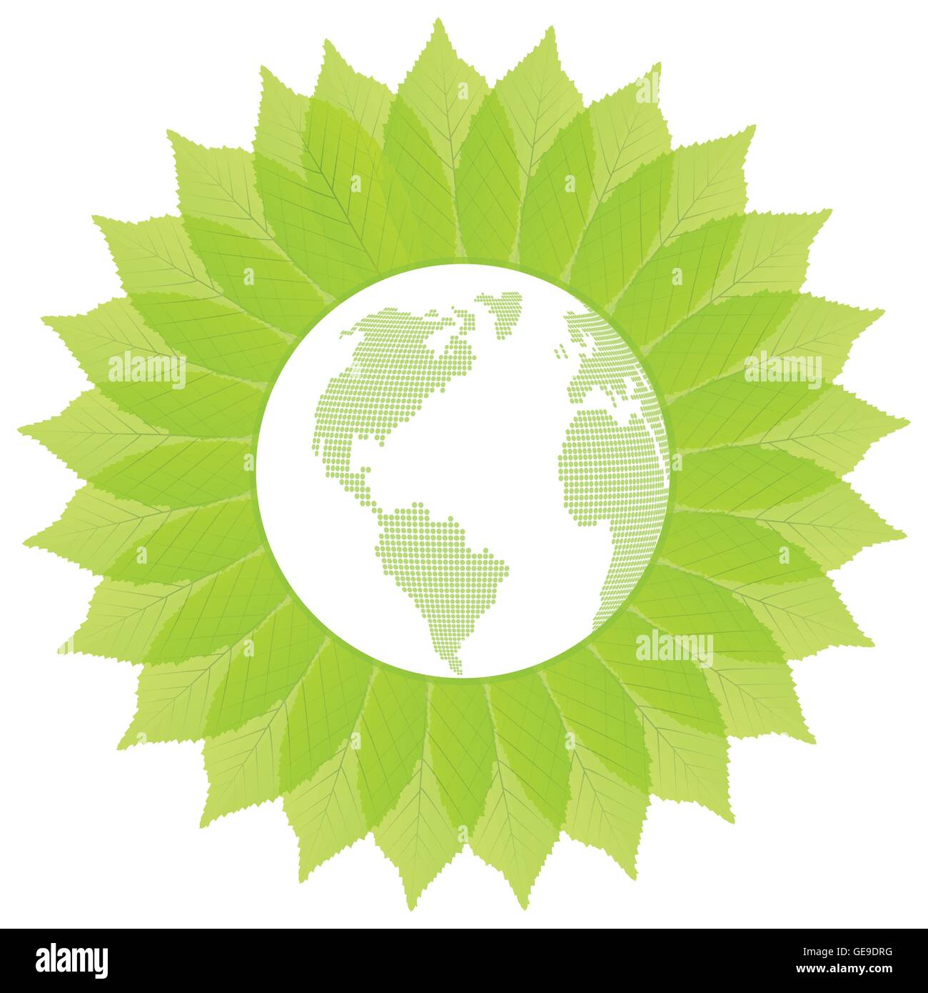 Environmental and ecology earth globe leaf vector concept background ...
