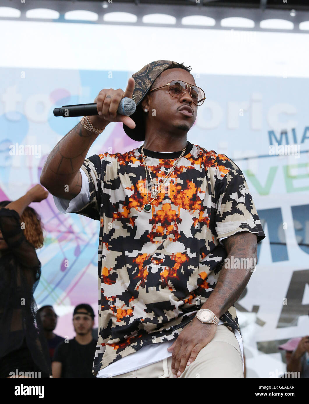 Miami, Florida, USA. 23rd July, 2016. American rapper Jeremih performs during the annual