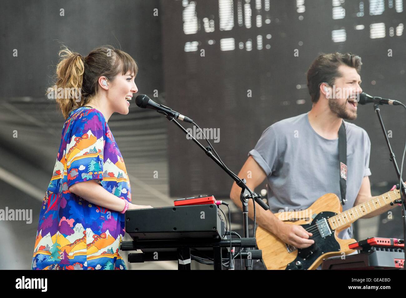 New York, NY, USA. 23rd July, 2016. Josephine Vander Gucht, Anthony West, Oh Wonder on stage for Panorama Festival Presented by Goldenvoice - SAT, Randall's Island Park, New York, NY July 23, 2016. © Steven Ferdman/Everett Collection/Alamy Live News Stock Photo