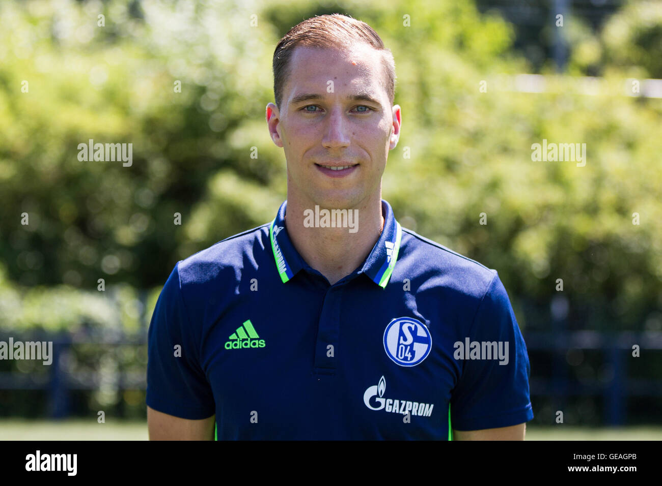 German Bundesliga soccer team FC Schalke 04 play and video analyst Tobias Hellwig poses for a team photo in preparation for the 2016/17 season in the Veltins Arena, Gelsenkirchen, Germany, 20 July 2016. Photo: Marcel Kusch/dpa Stock Photo