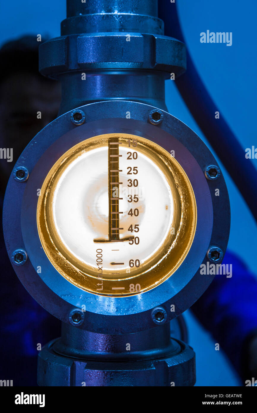Pressure gauge in winery, close up Stock Photo - Alamy