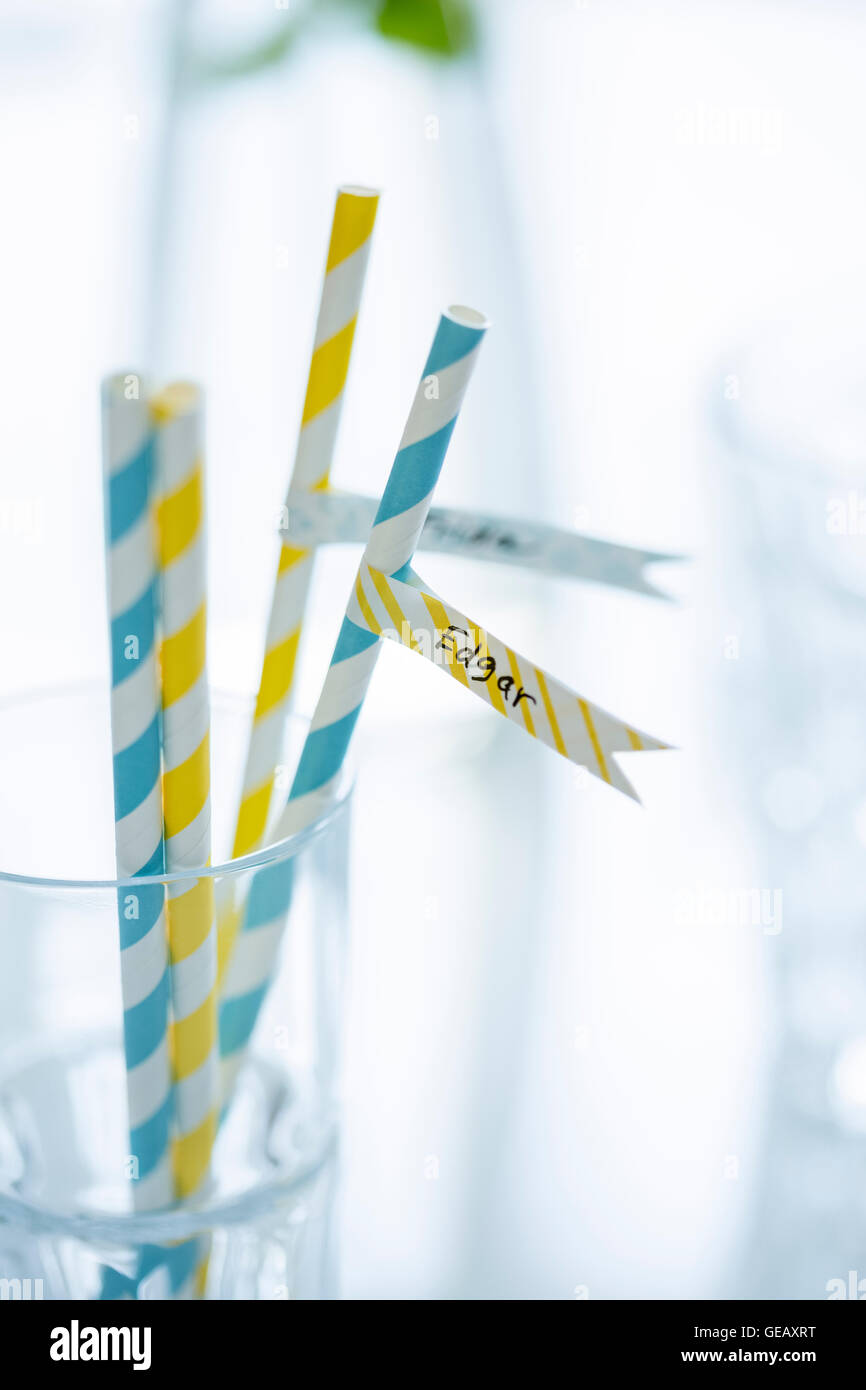 Drinking straws, boy's name Edgar Stock Photo Alamy