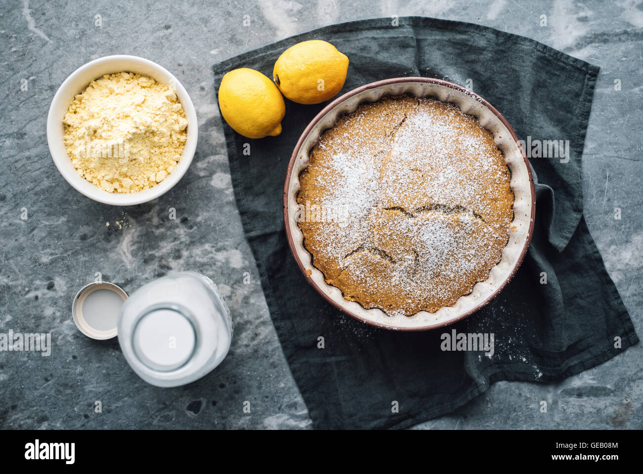 Glutenfree corn flour lemon cake Stock Photo Alamy