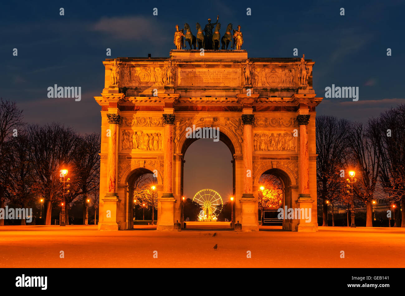 Paris, France: Arc de Triomphe du Carrousel Stock Photo