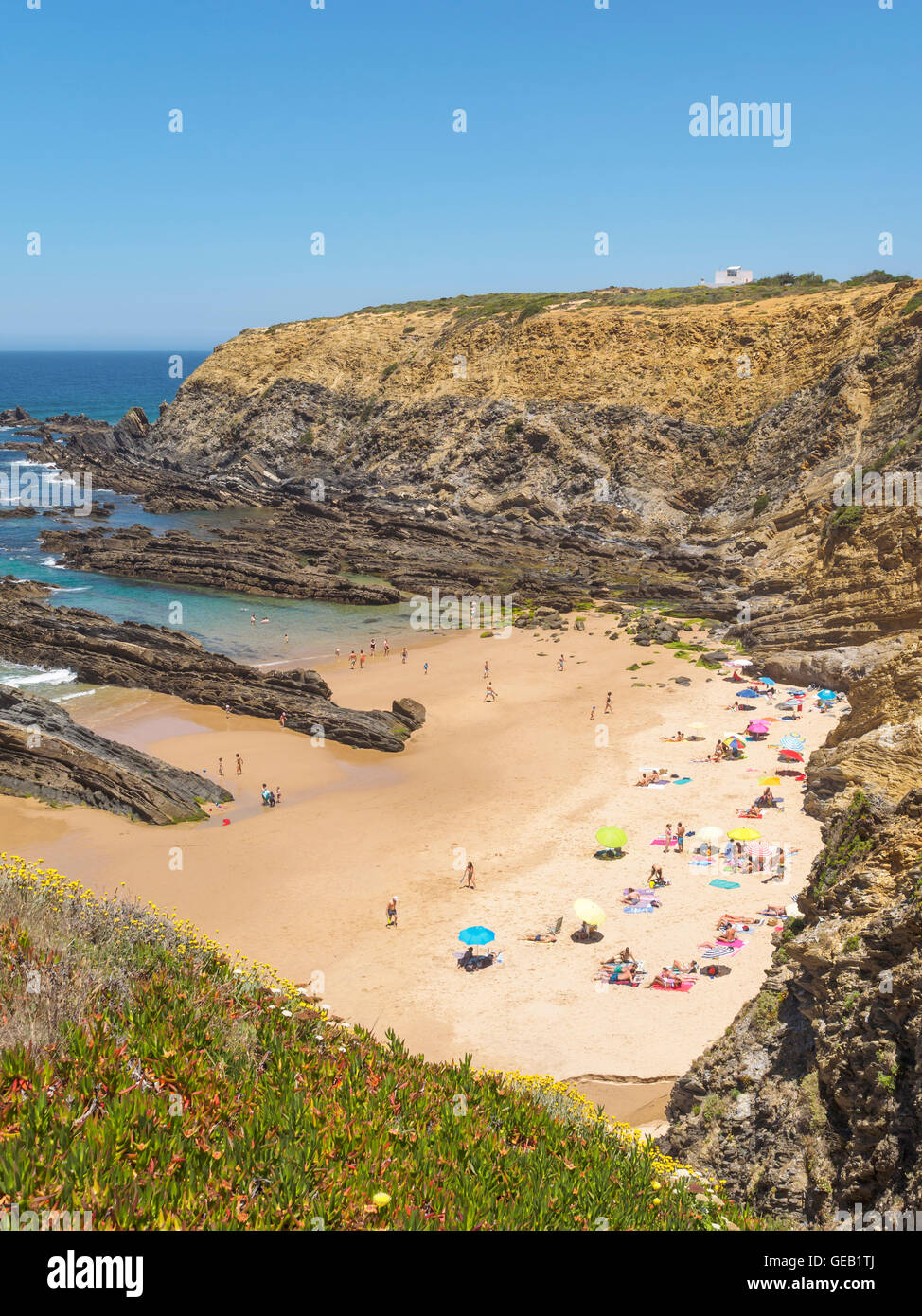 Portugal, Alentejo, Zambujeira do Mar, Praia dos Alteirinhos Stock Photo