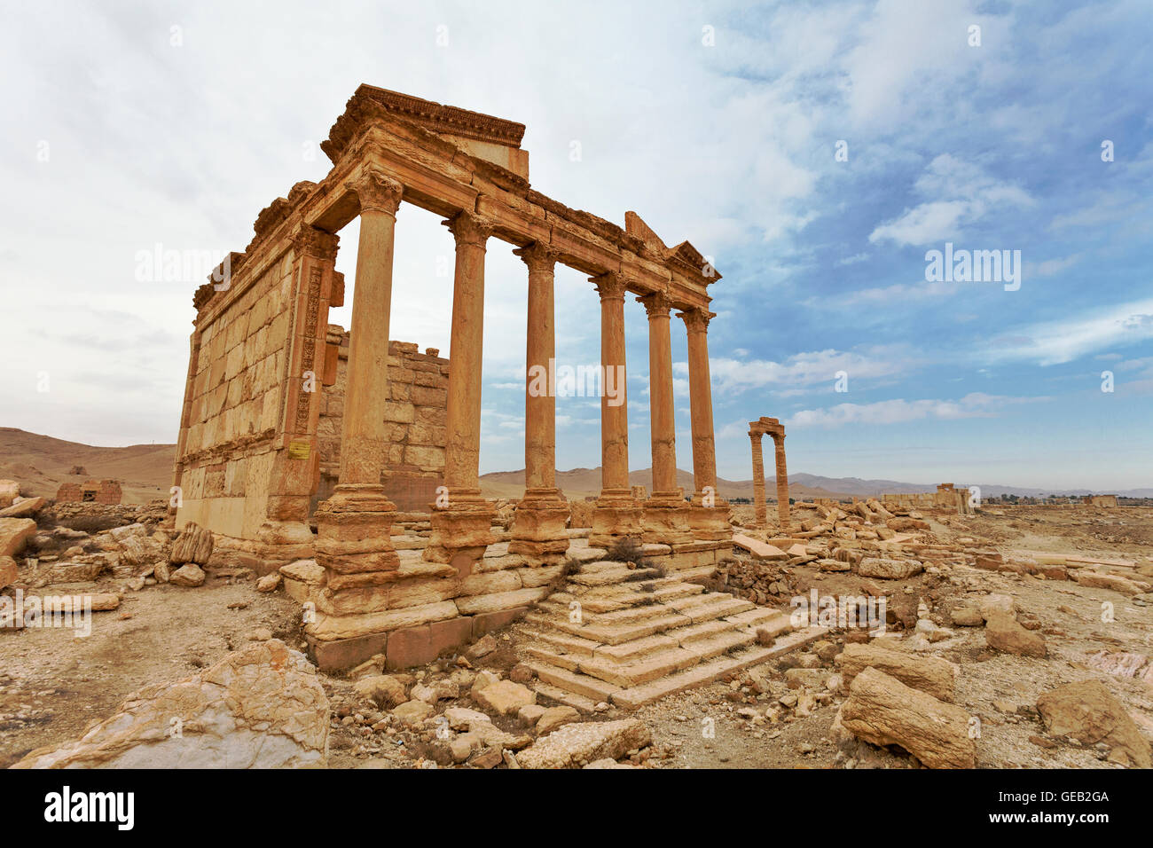 Syria, Homs, Palmyra, Funerary Temple Stock Photo