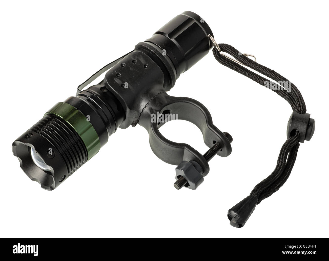 Front bicycle light with mount isolated Stock Photo Alamy
