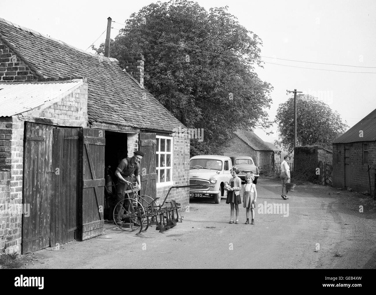 Garmston in Shropshire English village scene 1950s Stock Photo Alamy