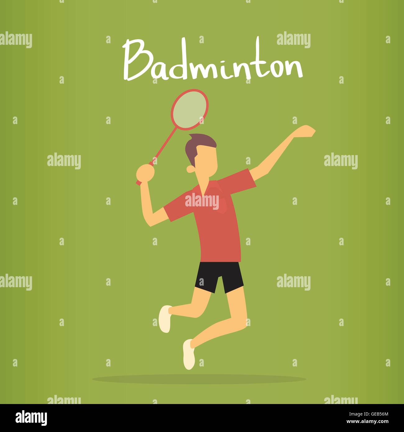 Badminton Player Sportsman Sport Competition Stock Vector Image & Art