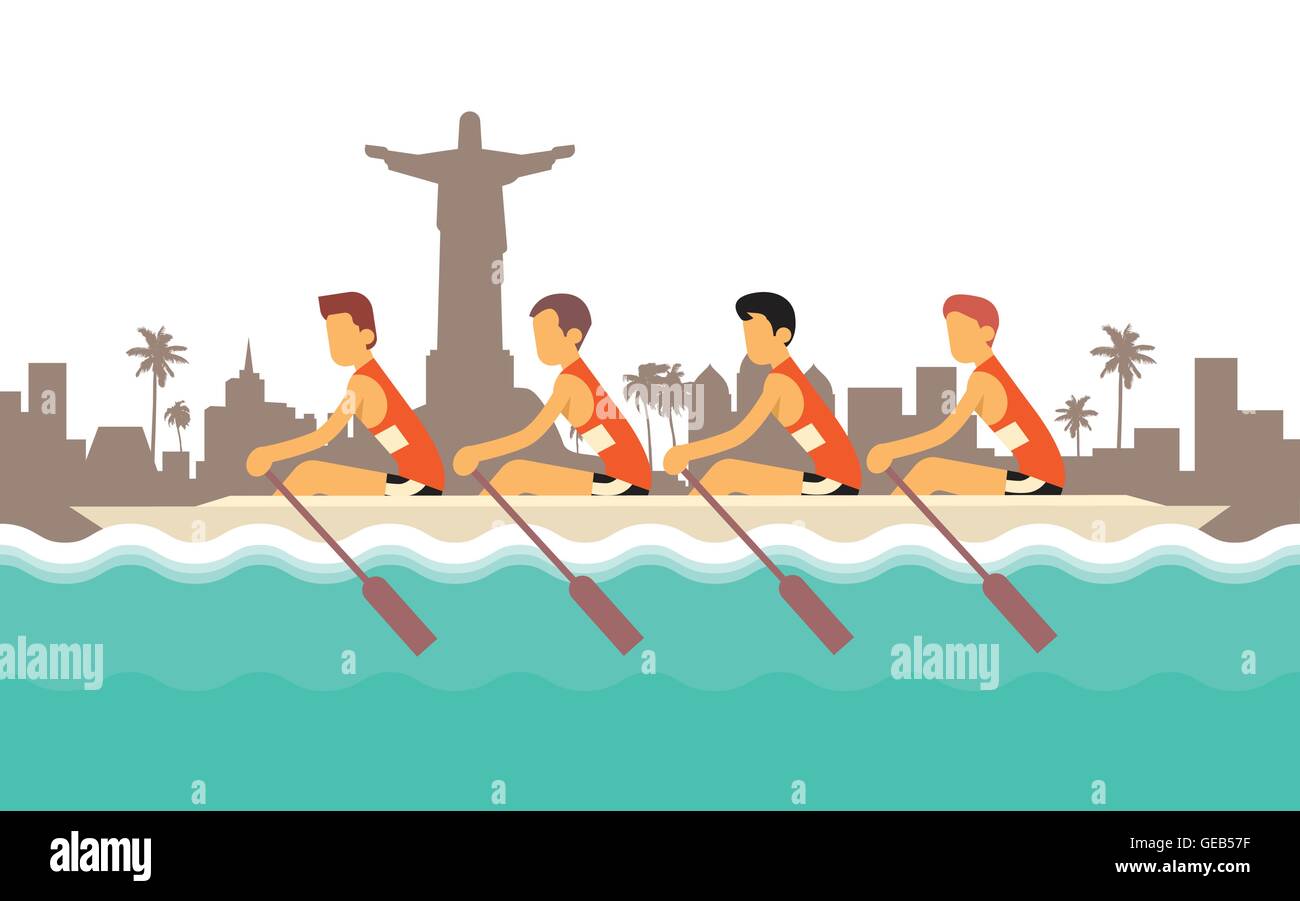 Rowing Team Sport Competition Stock Vector Image & Art Alamy