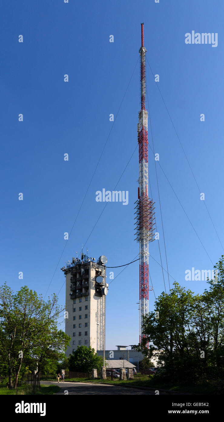 Budapest: Transmission Mast on the Szechenyi - hegy in the Buda hills, Hungary, Budapest, Stock Photo
